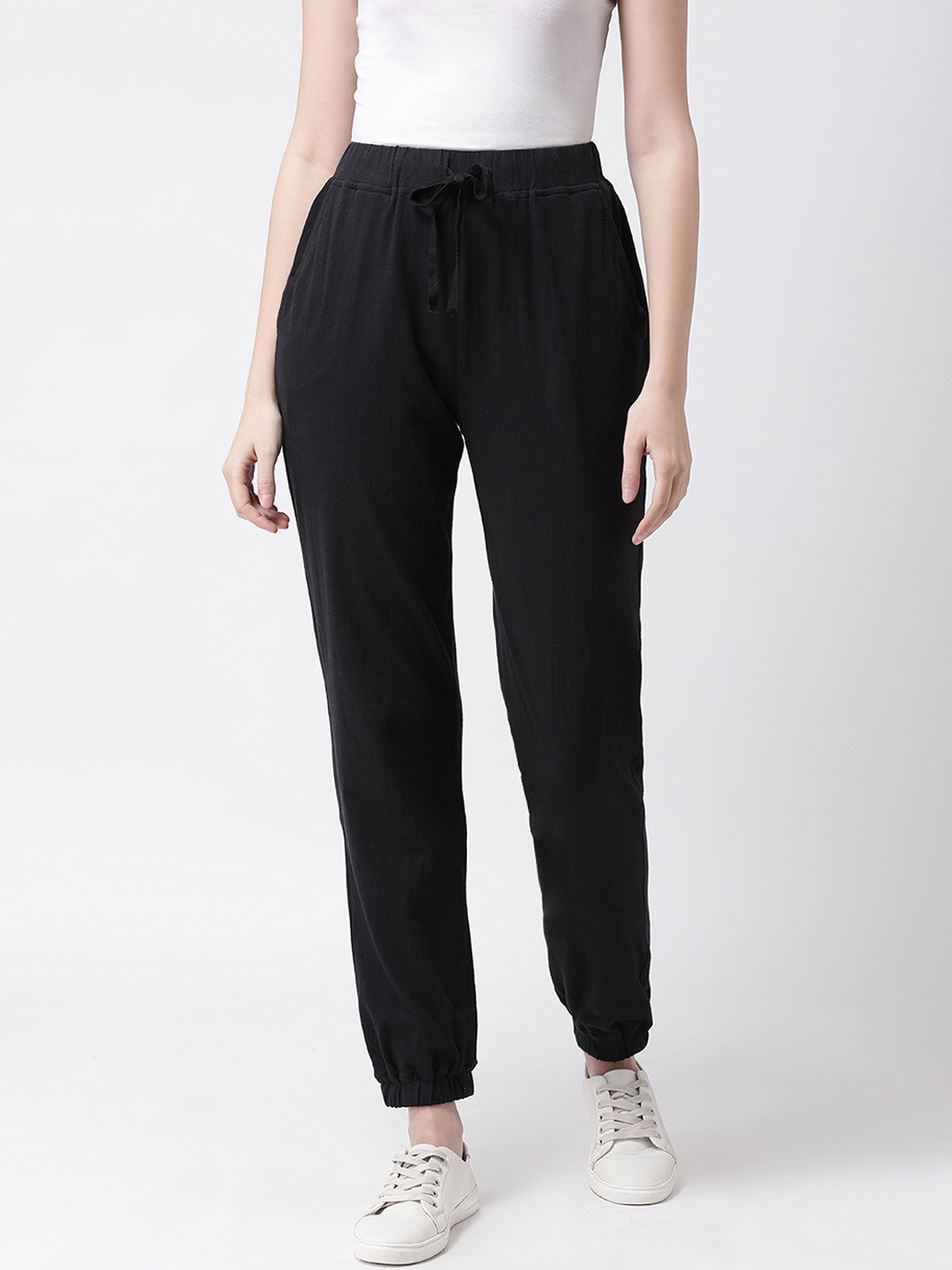 

Aayna Women Black Solid Joggers