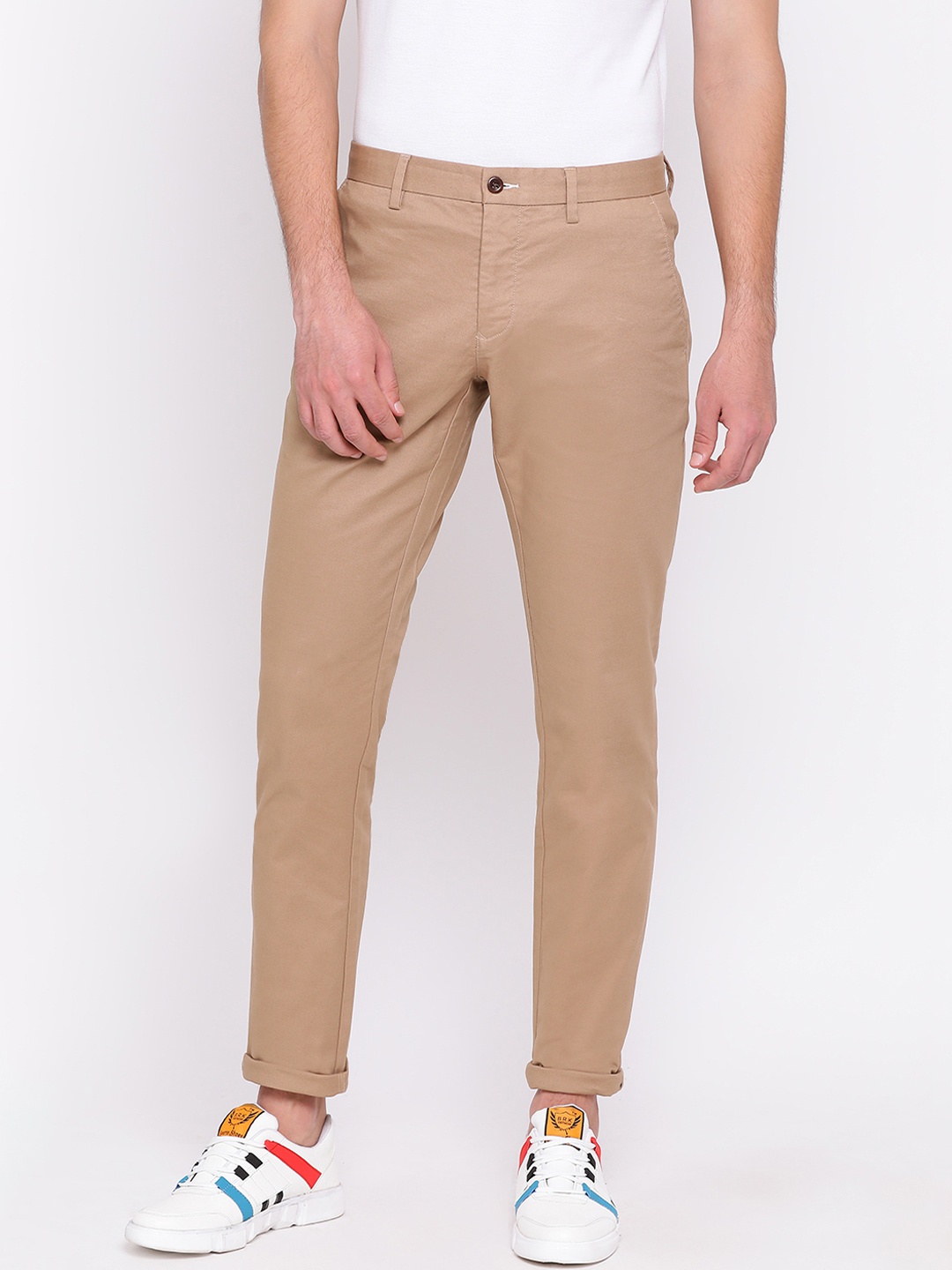 

GANT Men Khaki Slim Fit Solid Regular Trousers