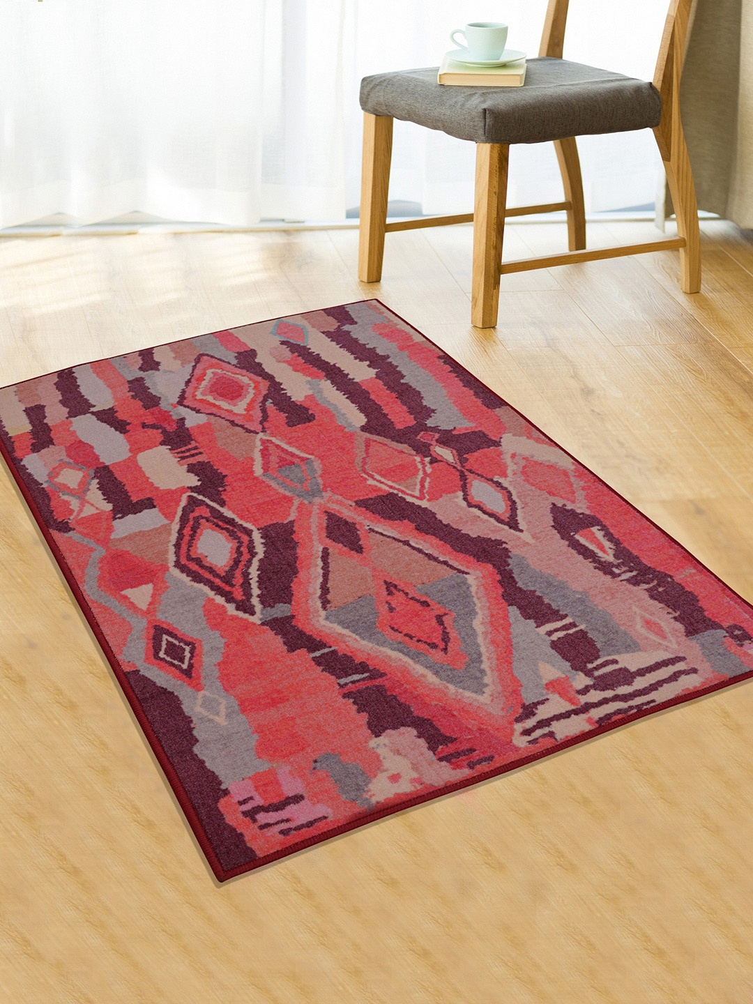

RUGSMITH Pink & Grey Moroccan Patterned Anti Skid Casablanca Light Carpet