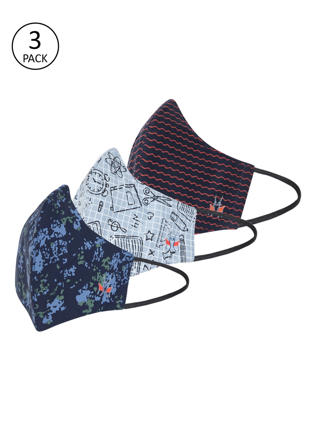 

Crimsoune Club Unisex 3 Pcs 6-Ply Reusable Protective Outdoor Masks, Multi