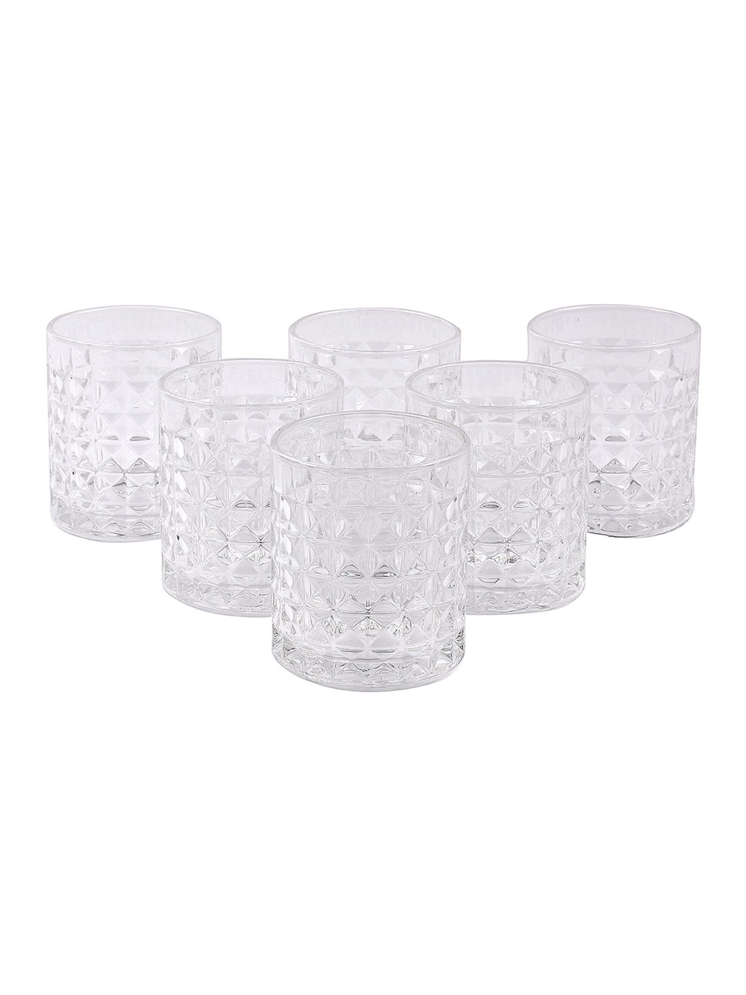

ceradeco Set Of 6 Transparent Textured Cassandra Shaped Whiskey Glasses