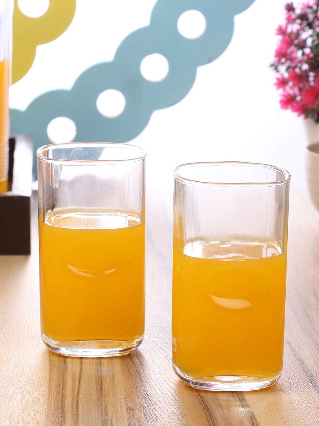 ceradeco Set Of 6 Transparent Solid Thumb Glasses