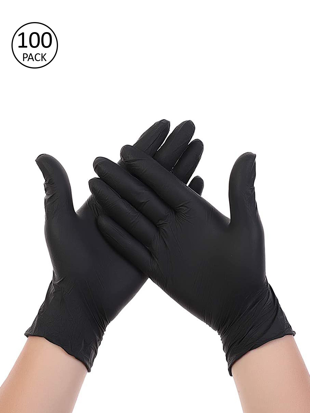 

LONDON FASHION hob Unisex Pack Of 100 Black Solid Surgical Disposable Hand Gloves