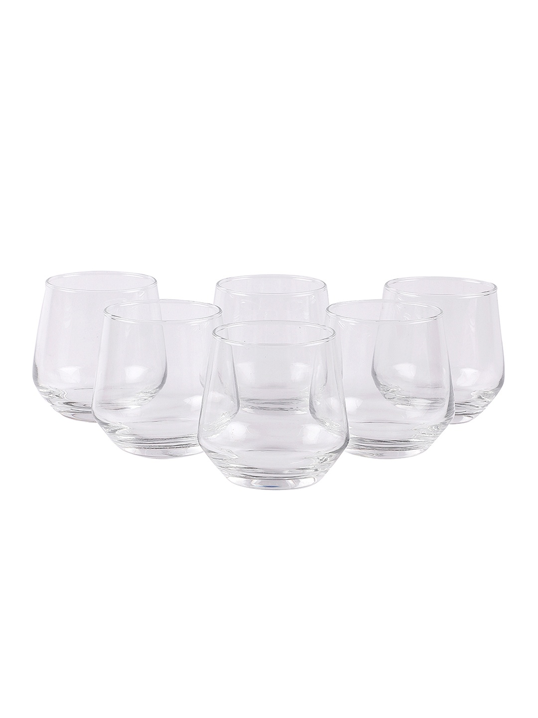 

ceradeco Set Of 6 Transparent Solid Imported Wine Shaped Whiskey Glasses