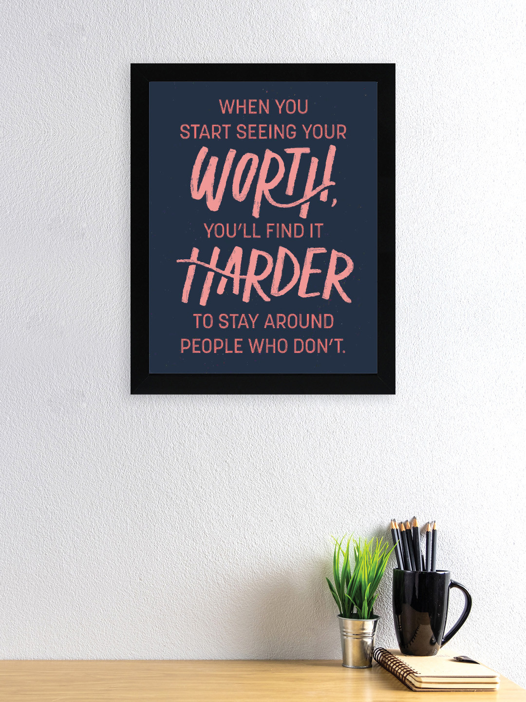

nest ART Blue & Pink Motivational Thoughts Printed Framed Wall Art