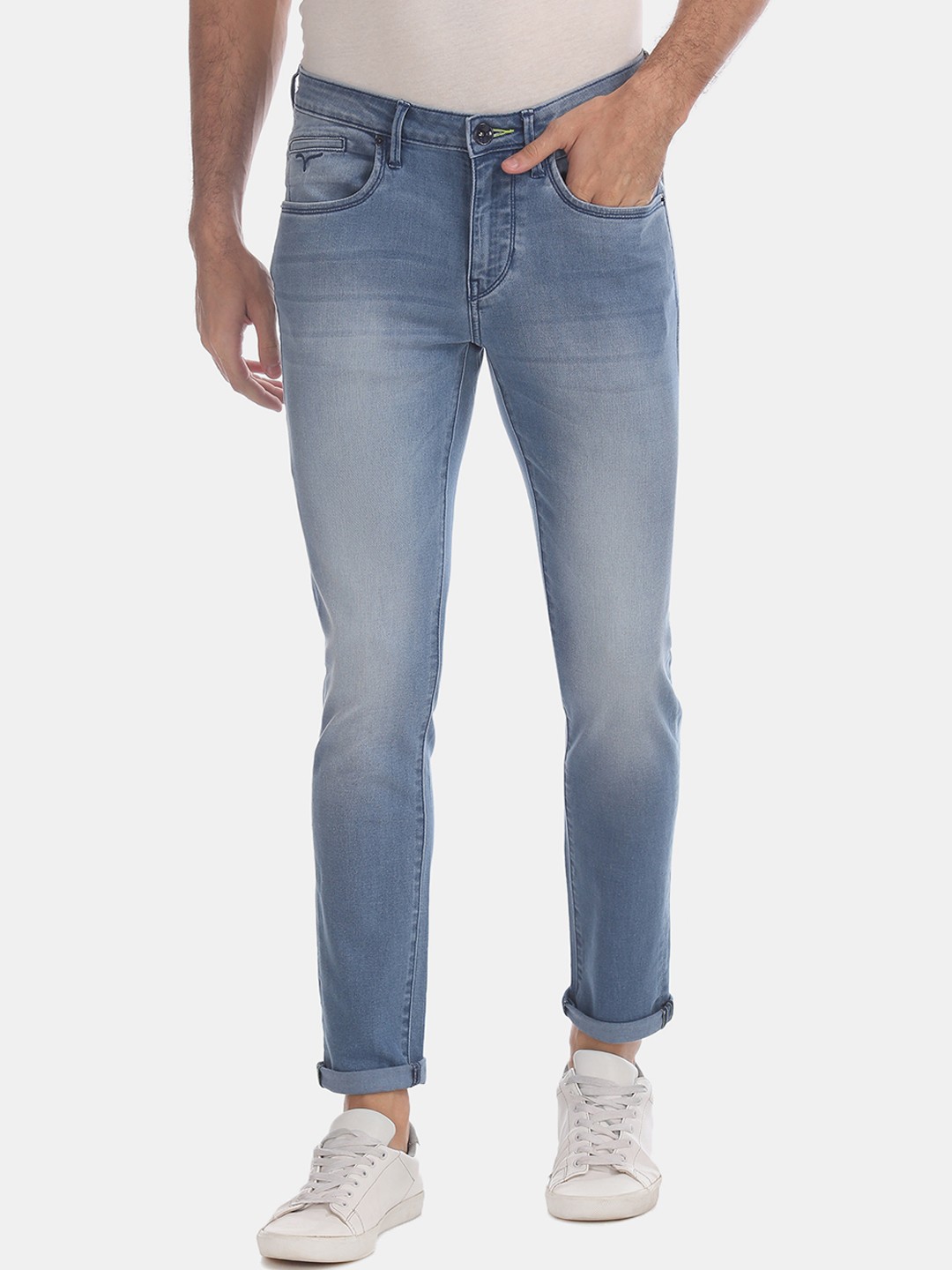 

Flying Machine Men Blue Skinny Fit Low-Rise Clean Look Stretchable Jeans