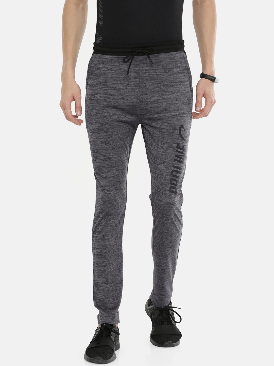 

Proline Active Men Grey Melange Solid Slim-Fit Track Pants