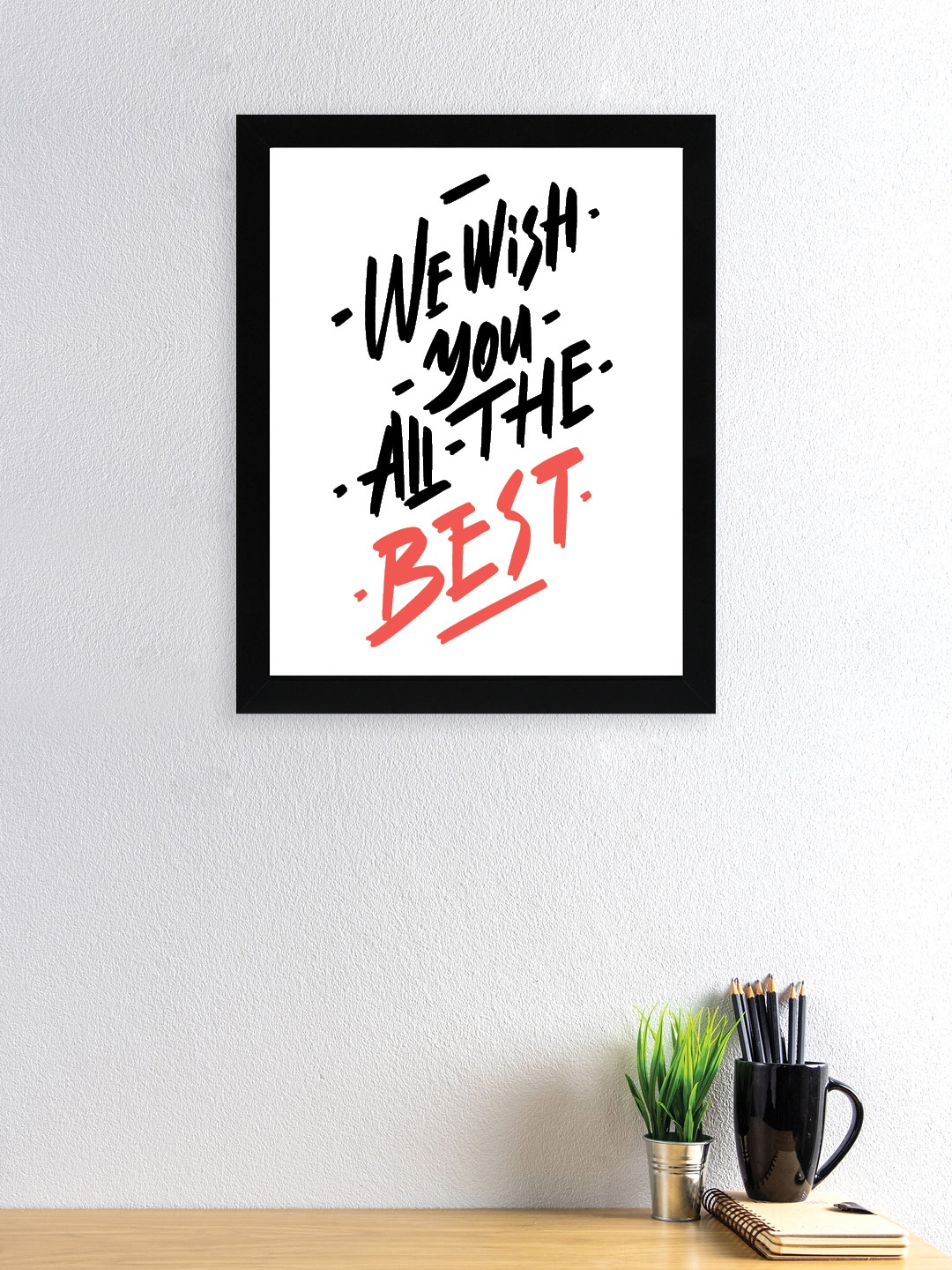 

nest ART Black & Red Paper Plain Print Quotes Framed Wall Art