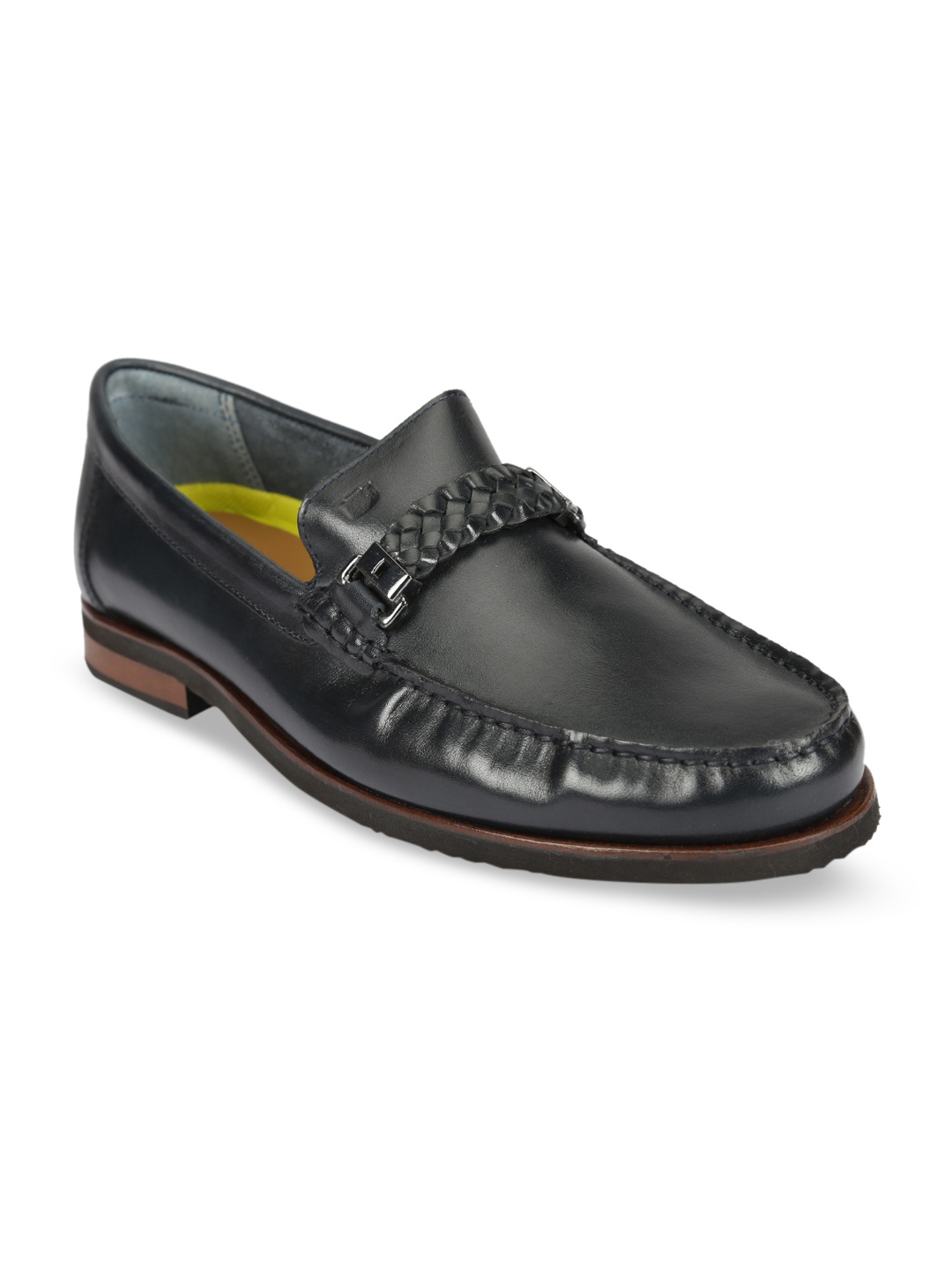 

Florsheim Men Navy Blue Solid Leather Loafers