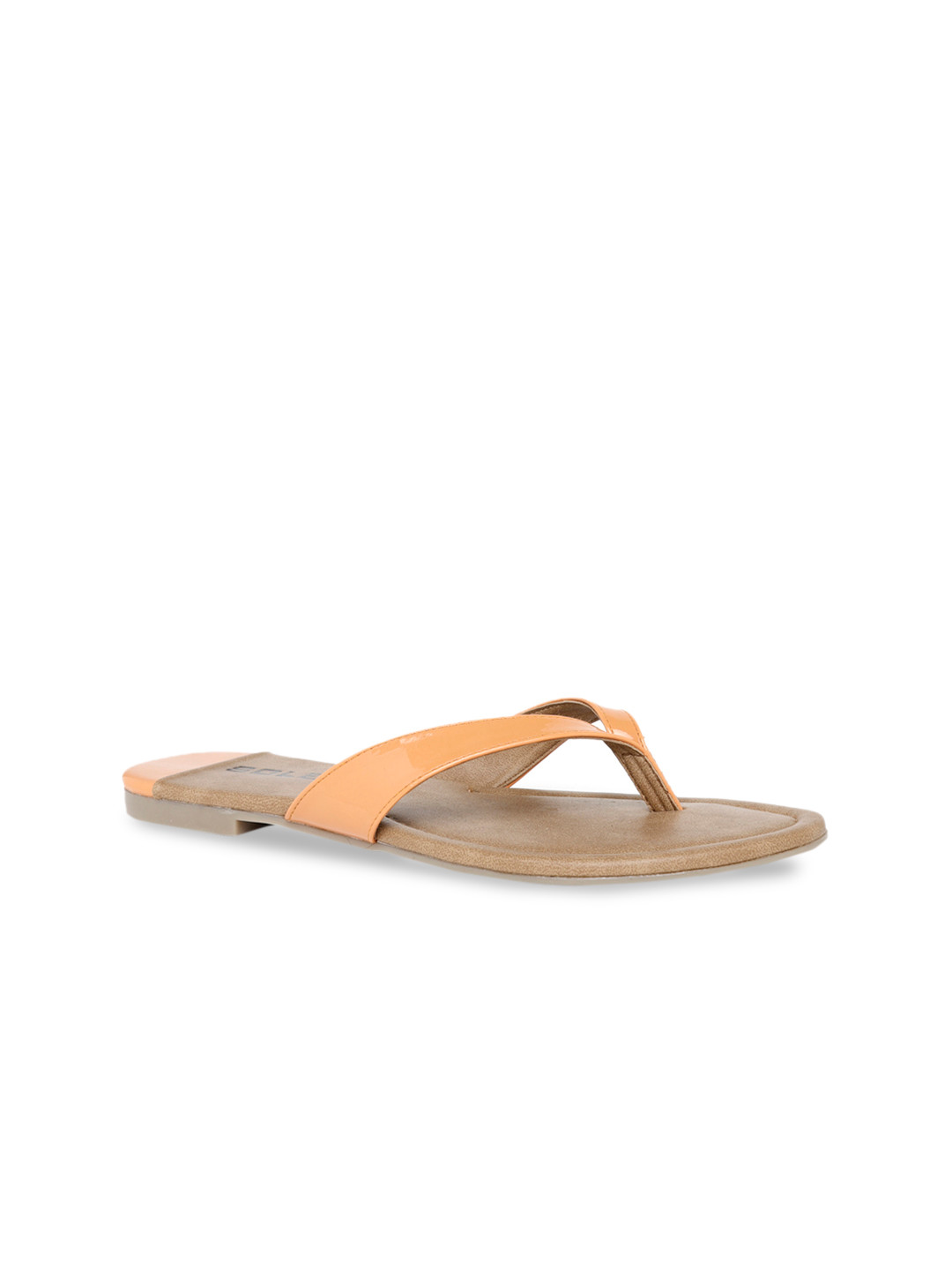 

SOLES Women Orange Solid Open Toe Flats