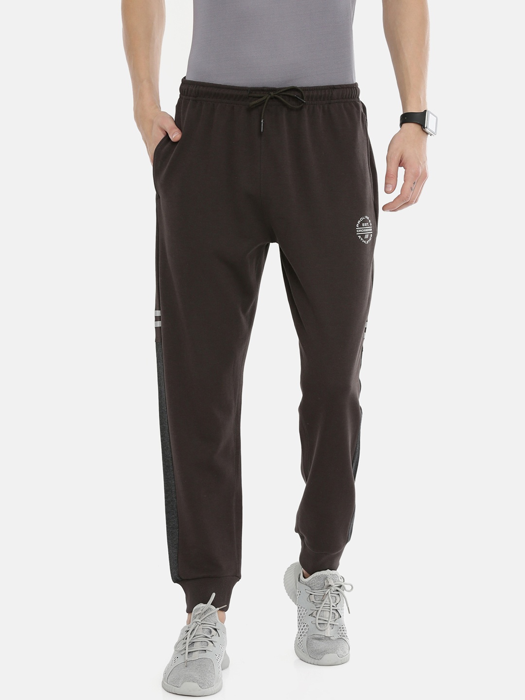 

Proline Active Men Olive Brown Solid Slim-Fit Joggers