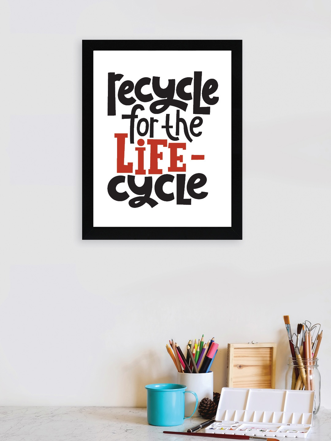

nest ART Black & Red Paper Plain Print Quotes Framed Wall Art