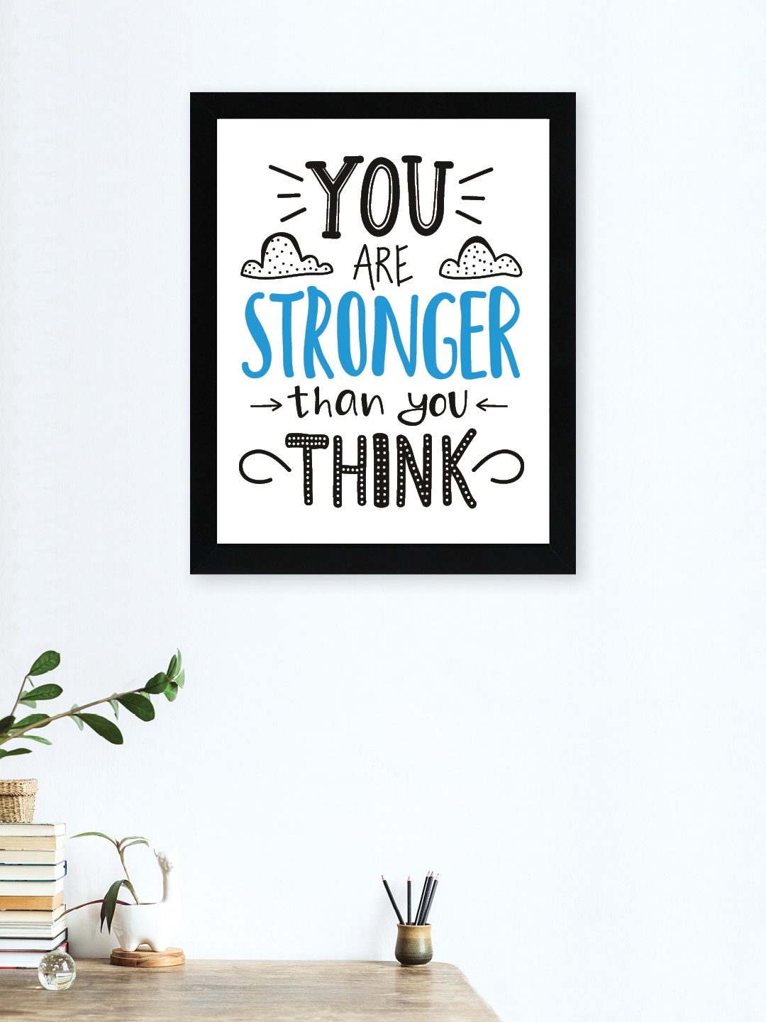 

nest ART Black & Blue Paper Plain Print Quotes Framed Wall Art