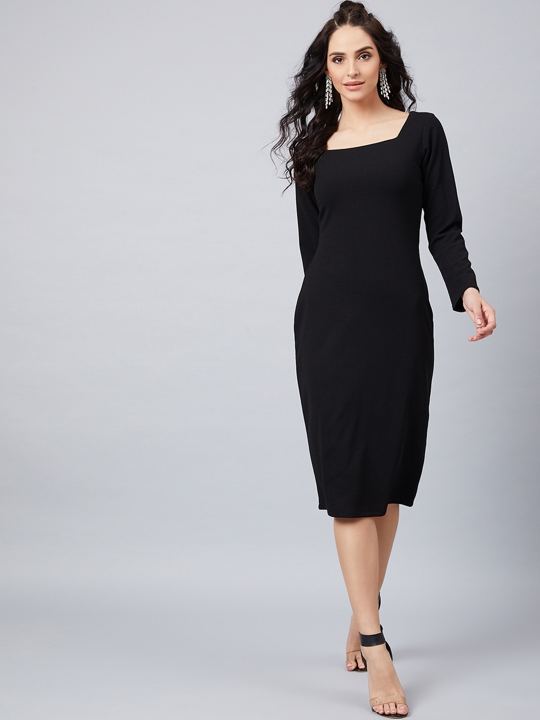 

Athena Women Black Solid Sheath Dress