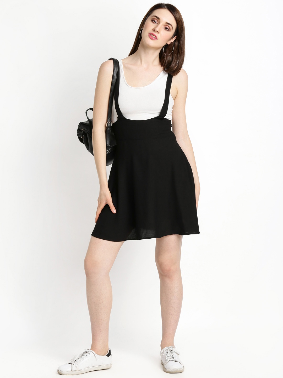 

Honey by Pantaloons Women Black Solid Pinafore Dress