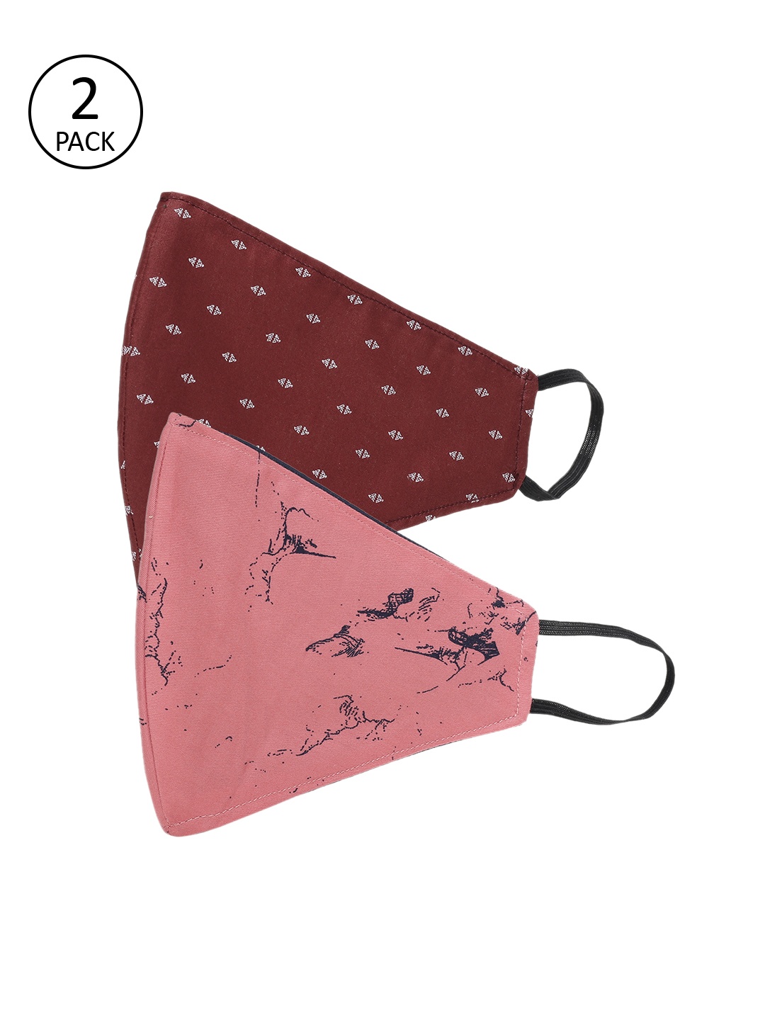

AKSHARA Kids 2 Pcs 2 Ply Reusable Cloth Masks, Maroon