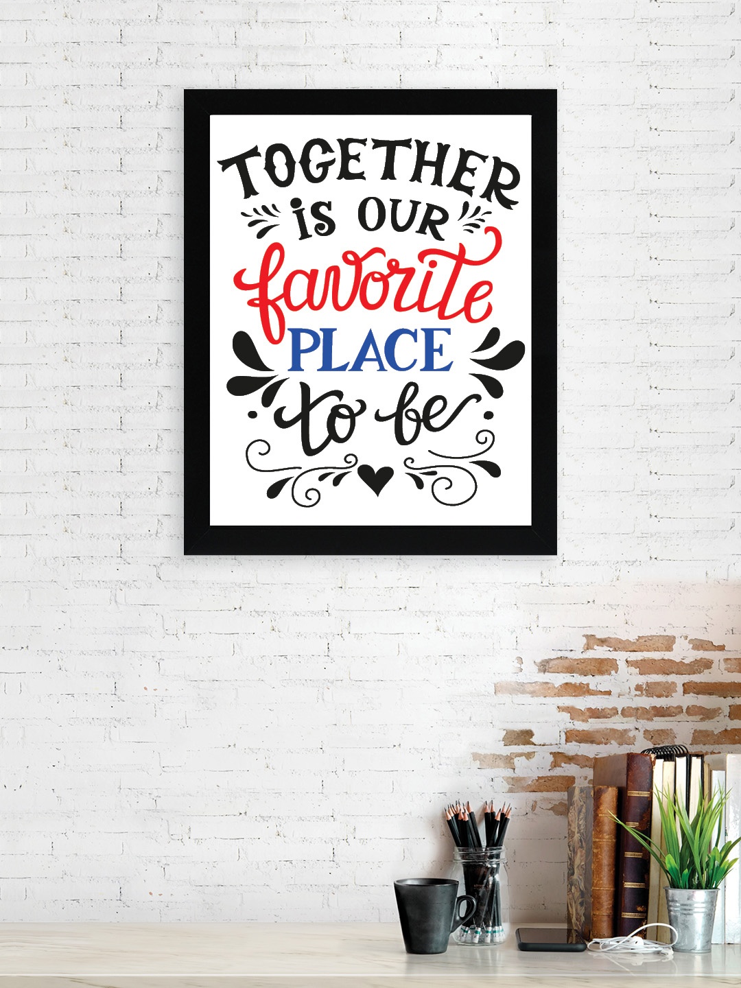 

nest ART Black & Red Motivational Thoughts Printed Framed Wall Art