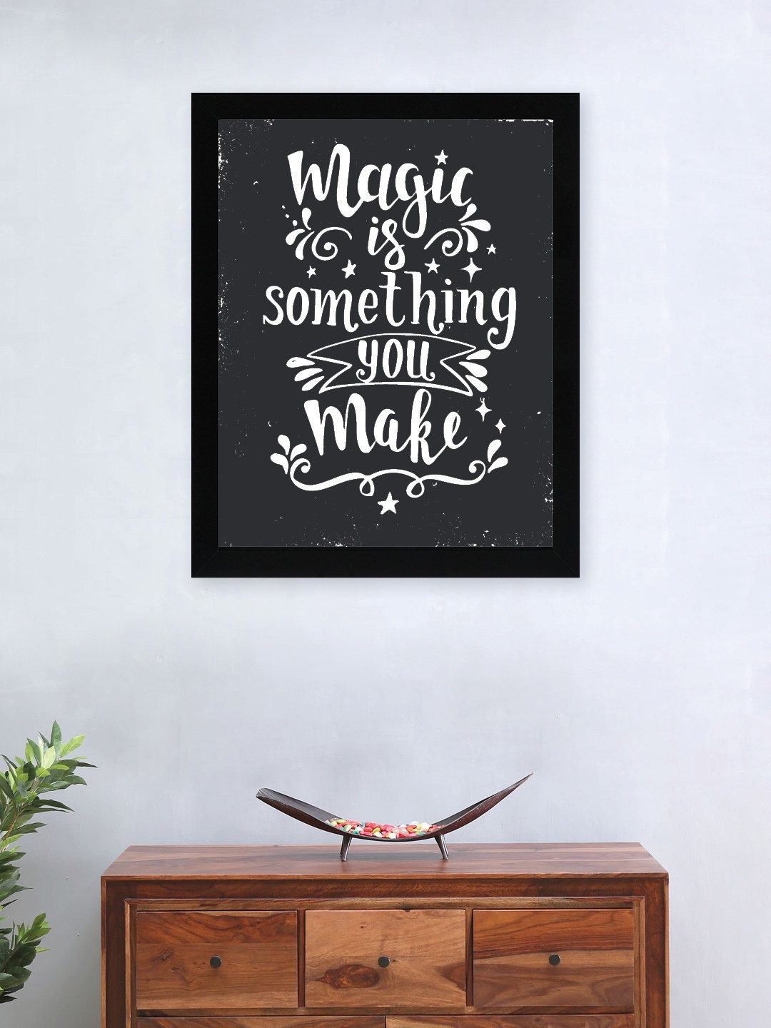

nest ART Grey & White Paper Plain Print Quotes Framed Wall Art