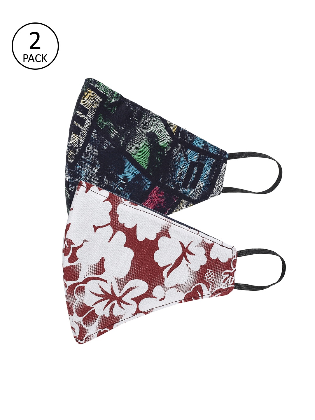 

AKSHARA Kids 2 Pcs 2-Ply Reusable Protective Cotton Face Masks, Multi