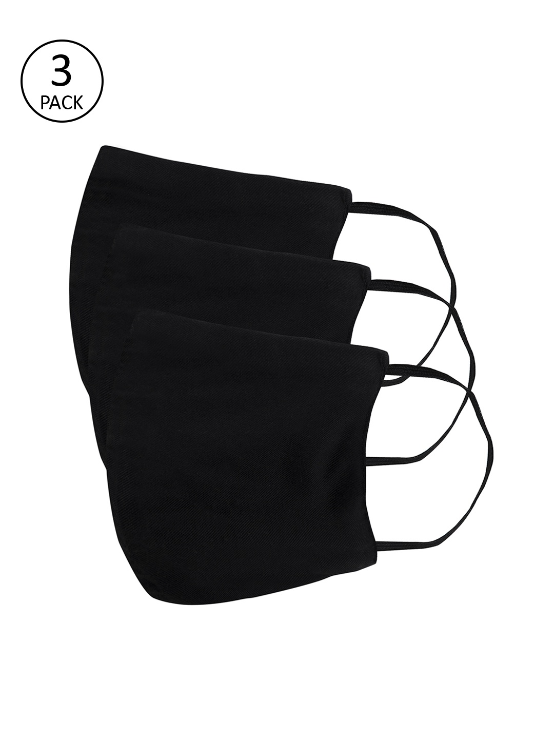 

FabAlley Unisex Black 3 Pcs 3 Ply Reusable Outdoor Masks