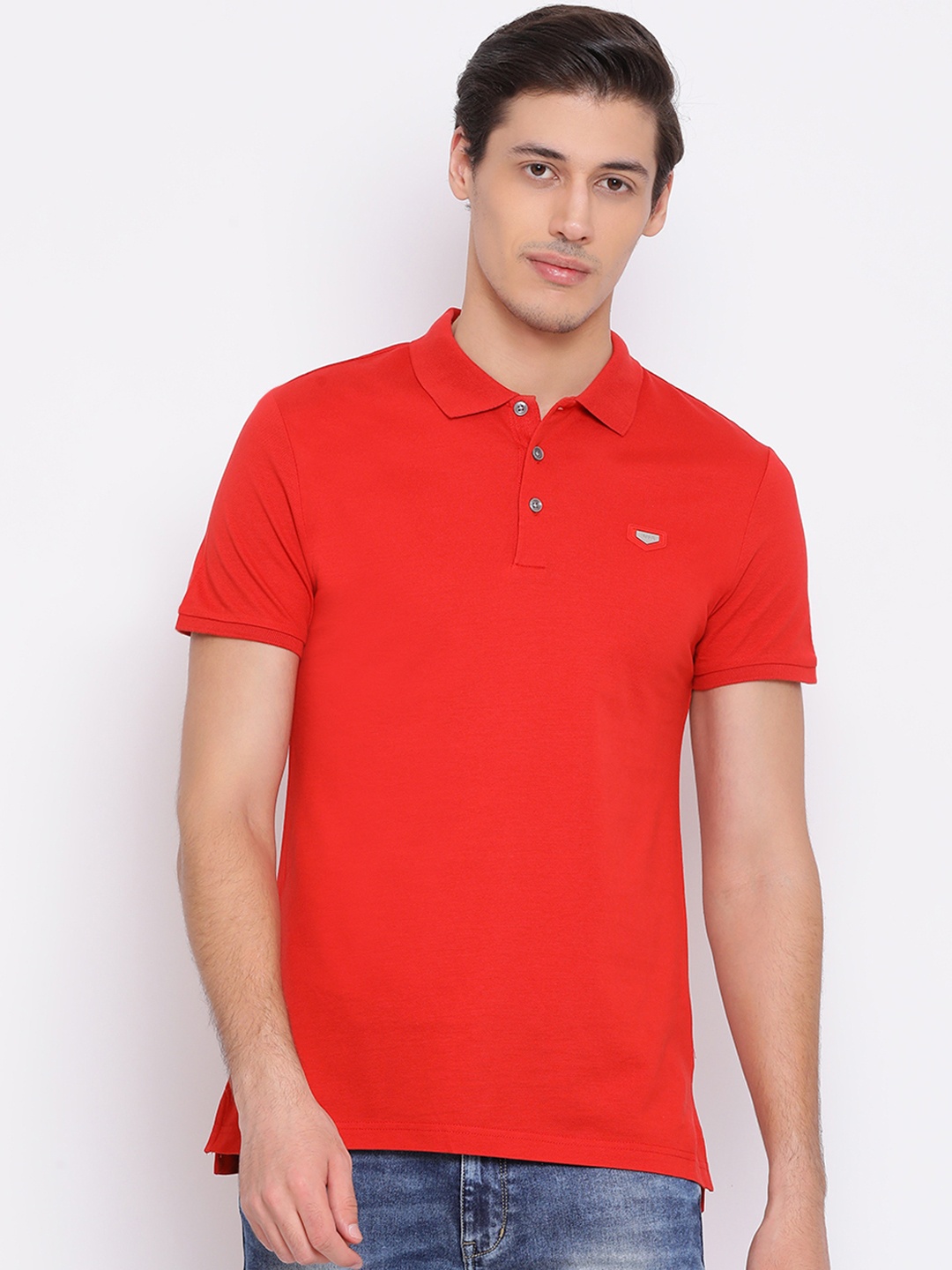 

Antony Morato Men Red Solid Polo Collar T-shirt