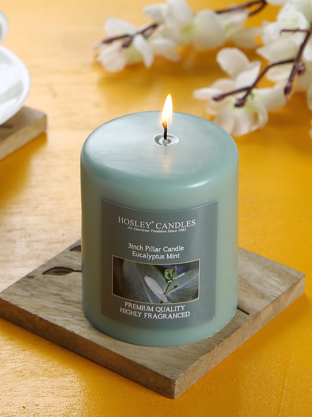 

HOSLEY Grey Eucalyptus & Mint Fragrance Candle