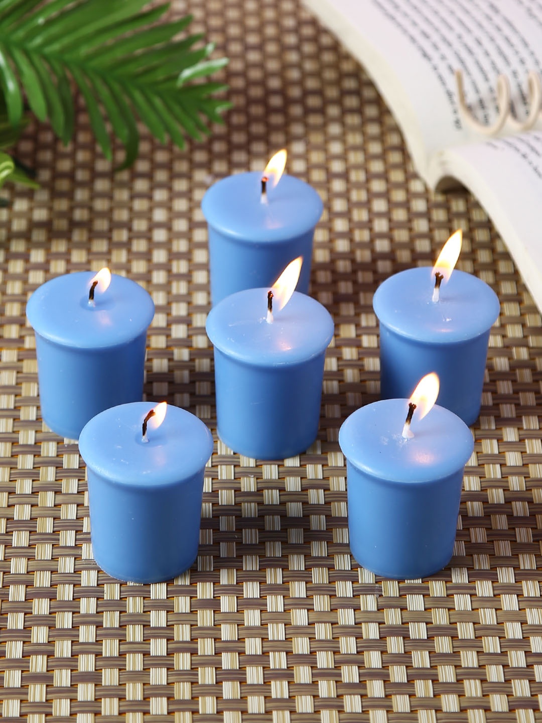 

HOSLEY Set Of 6 Blue Solid Hosley Caribbean Breeze Highly Fragranced Votive Candles