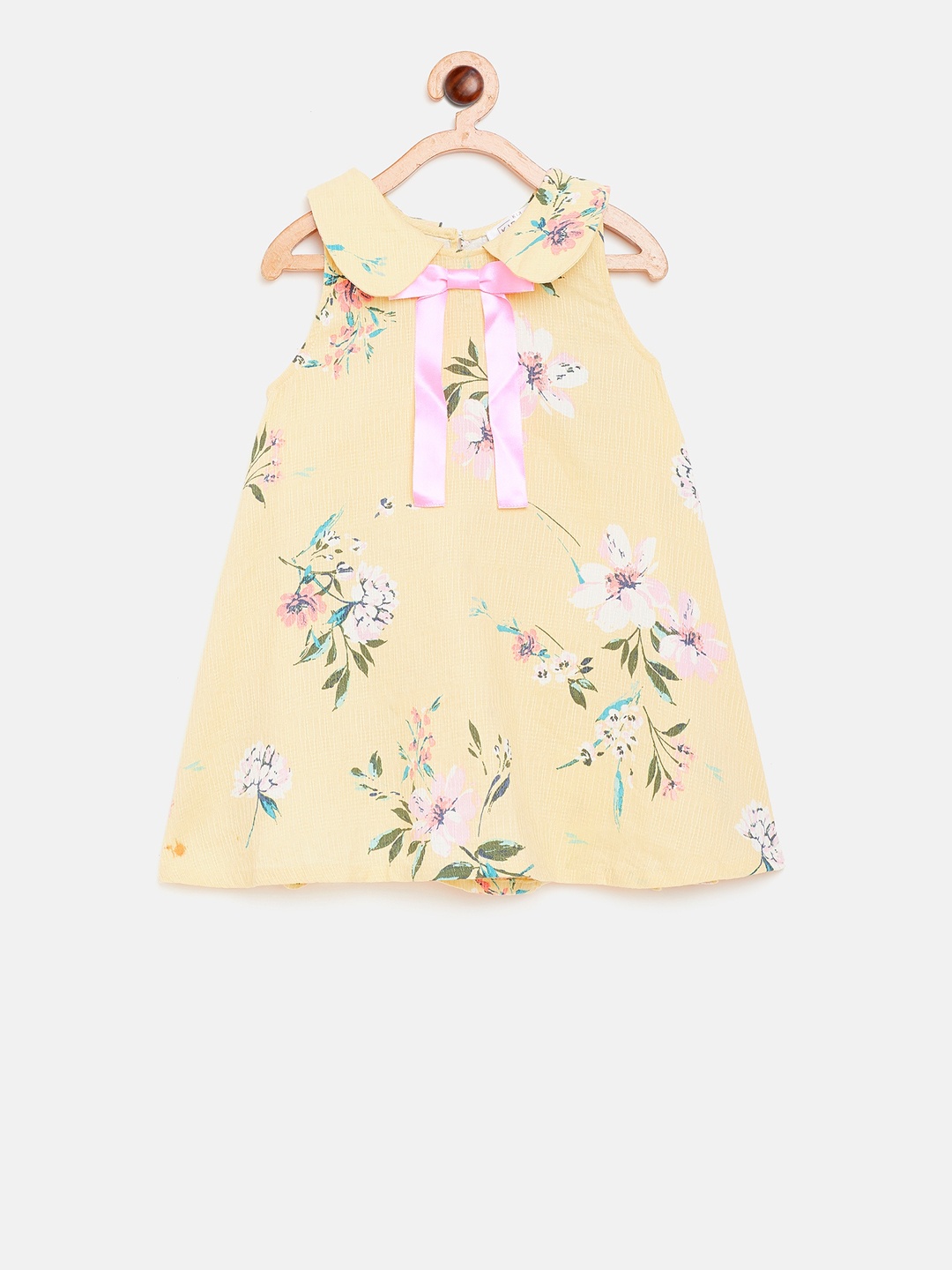 

KIDKLO Girls Yellow Printed A-Line Dress