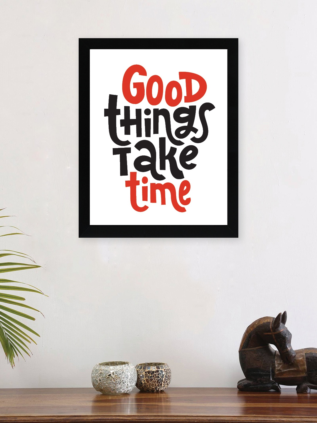 

nest ART Black & Red Paper Plain Print Quotes Framed Wall Art