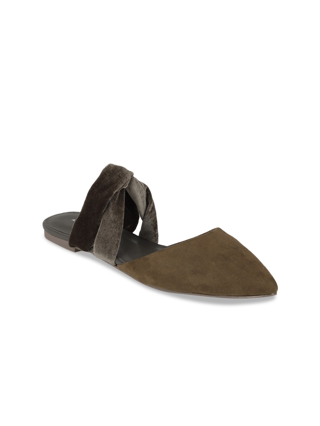 

AMERICAN EAGLE OUTFITTERS Women Olive Green Solid Ballerinas