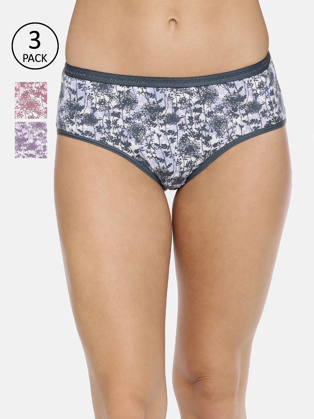 

Red Rose Women Pack Of 3 Assorted Hipster Briefs Anusha-M
