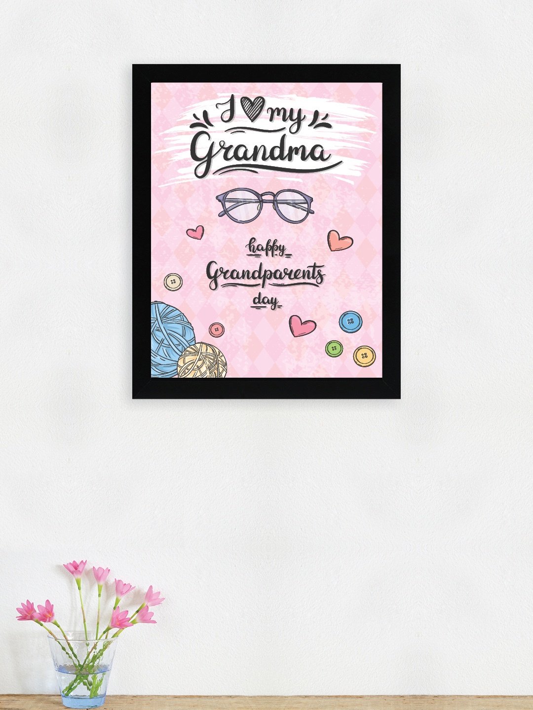 

nest ART Pink & Black Paper Plain Print Quotes Framed Wall Art