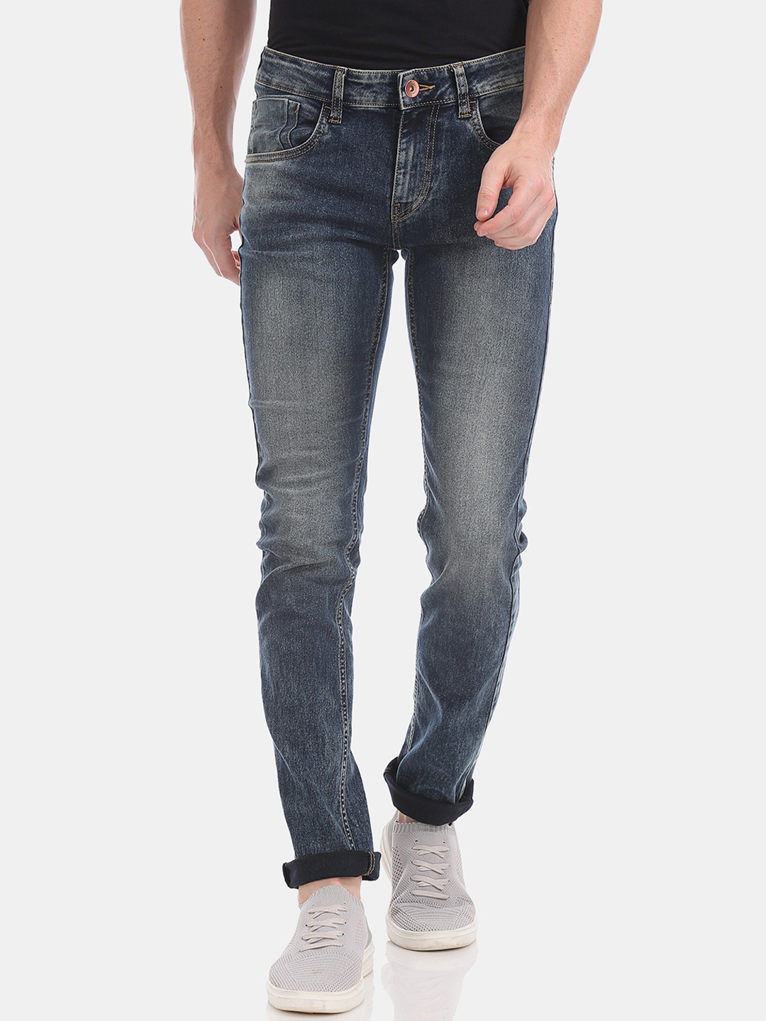 

Flying Machine Men Blue Skinny Fit Low-Rise Clean Look Stretchable Jeans
