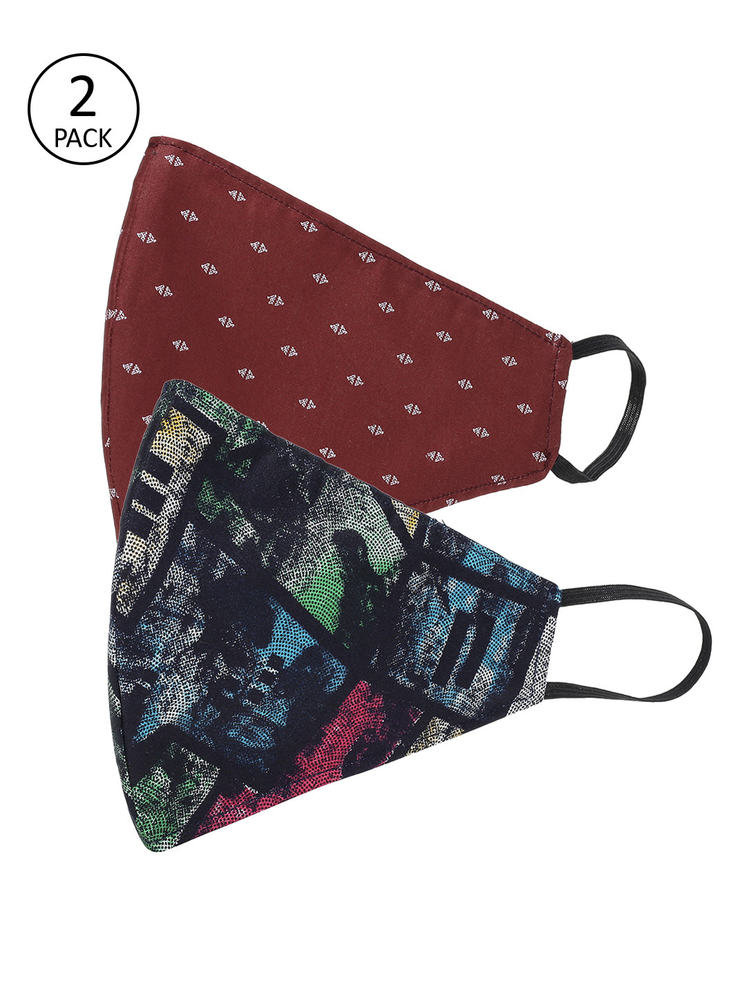 

AKSHARA Kids 2 Pcs 2-Ply Reusable Protective Cotton Face Masks, Multi