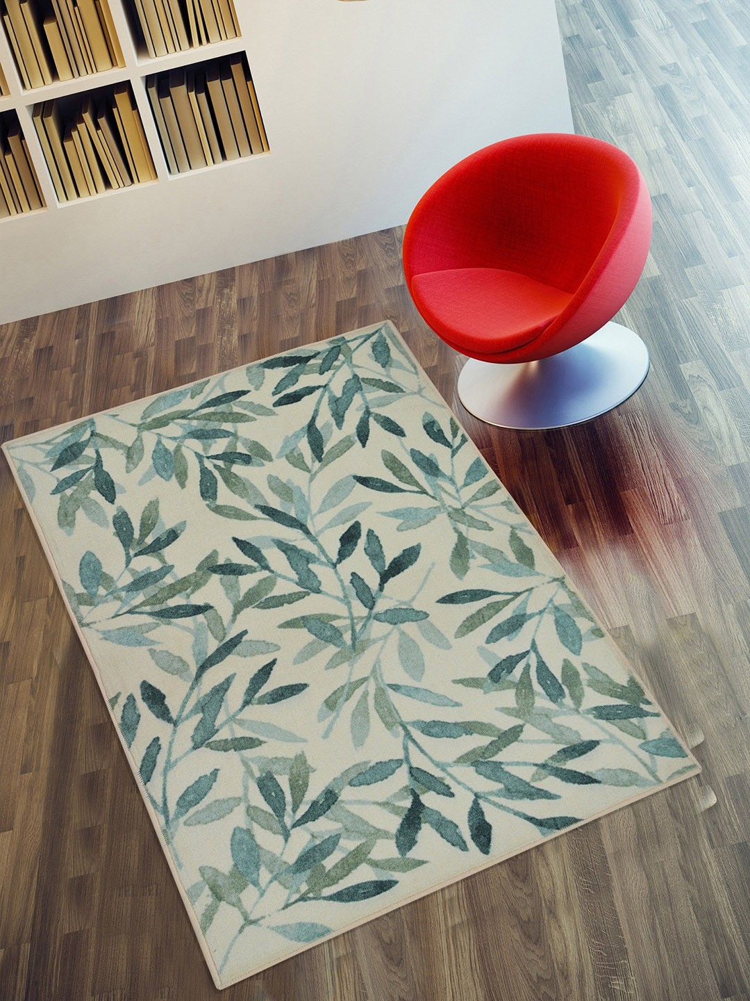 

RUGSMITH Green & Grey Premium Quality Floral Pattern Ash Area Rug
