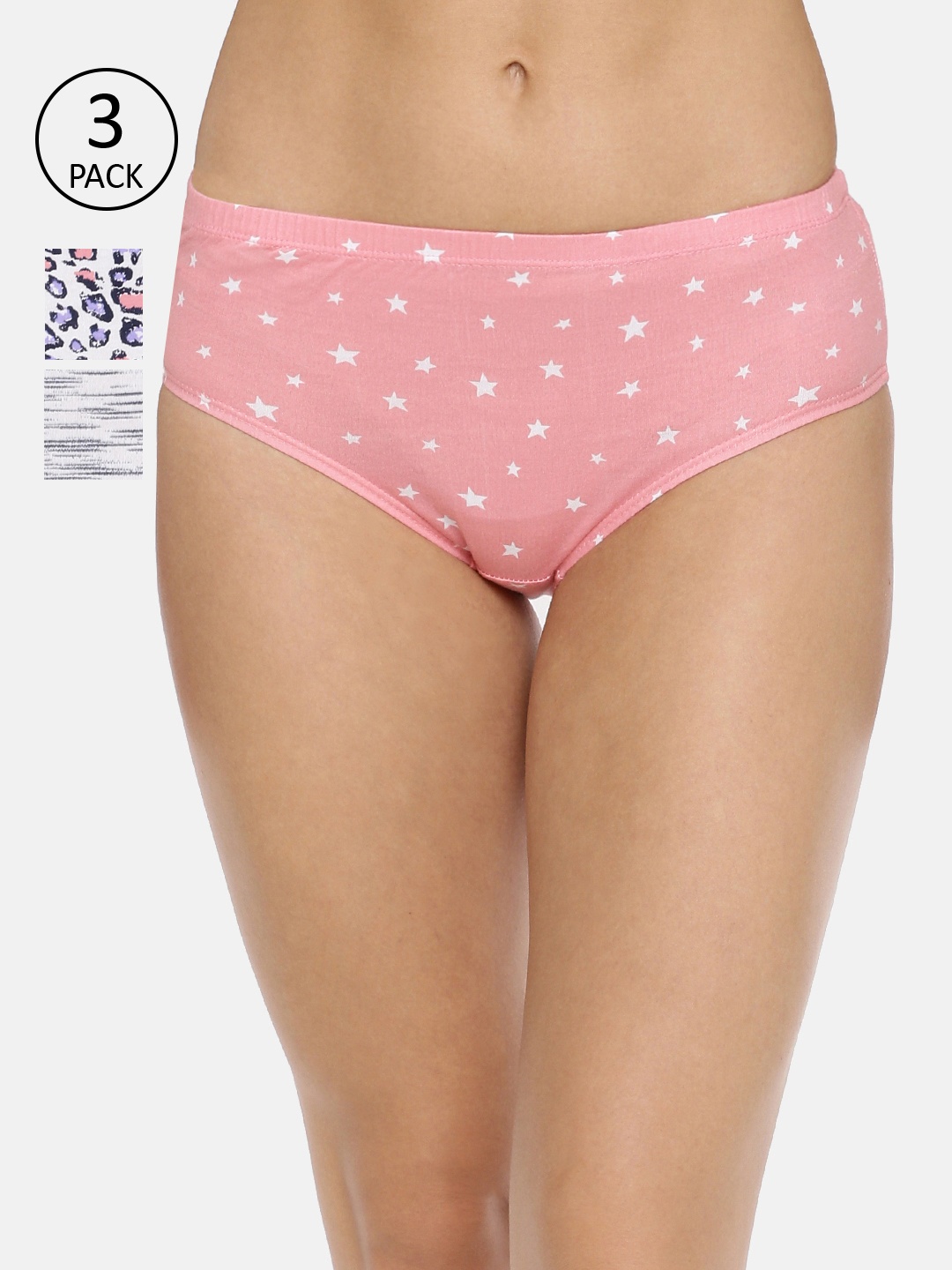 

Red Rose Women Pack of 3 Assorted Hipster Briefs Daria-4XL