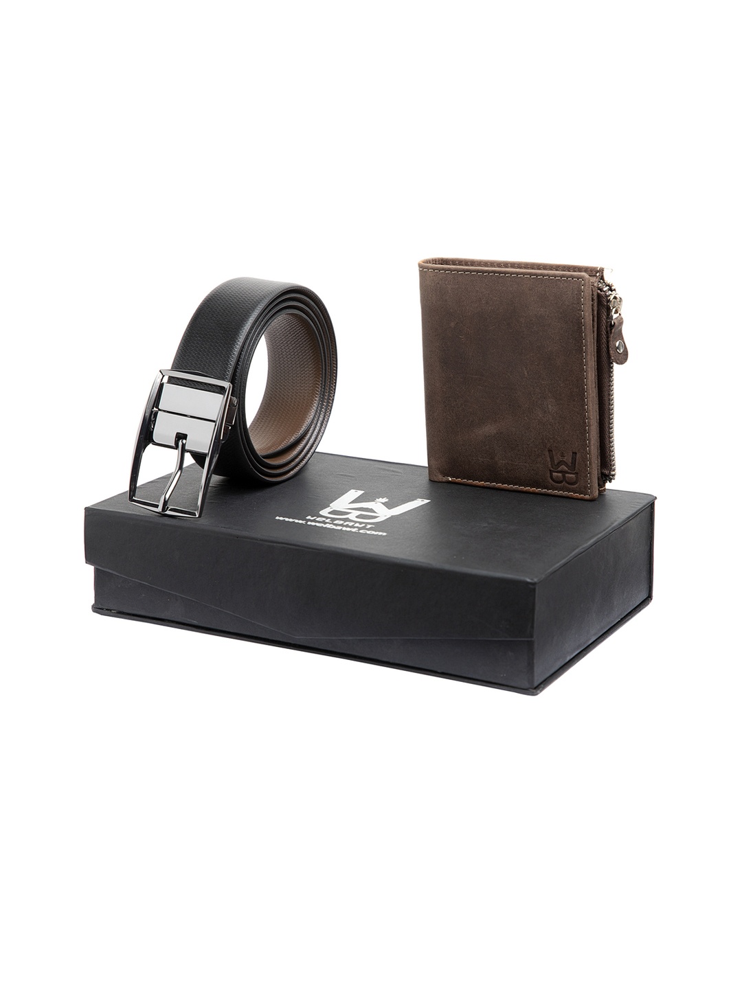 

WELBAWT Men Black & Brown Leather Accessory Gift Set