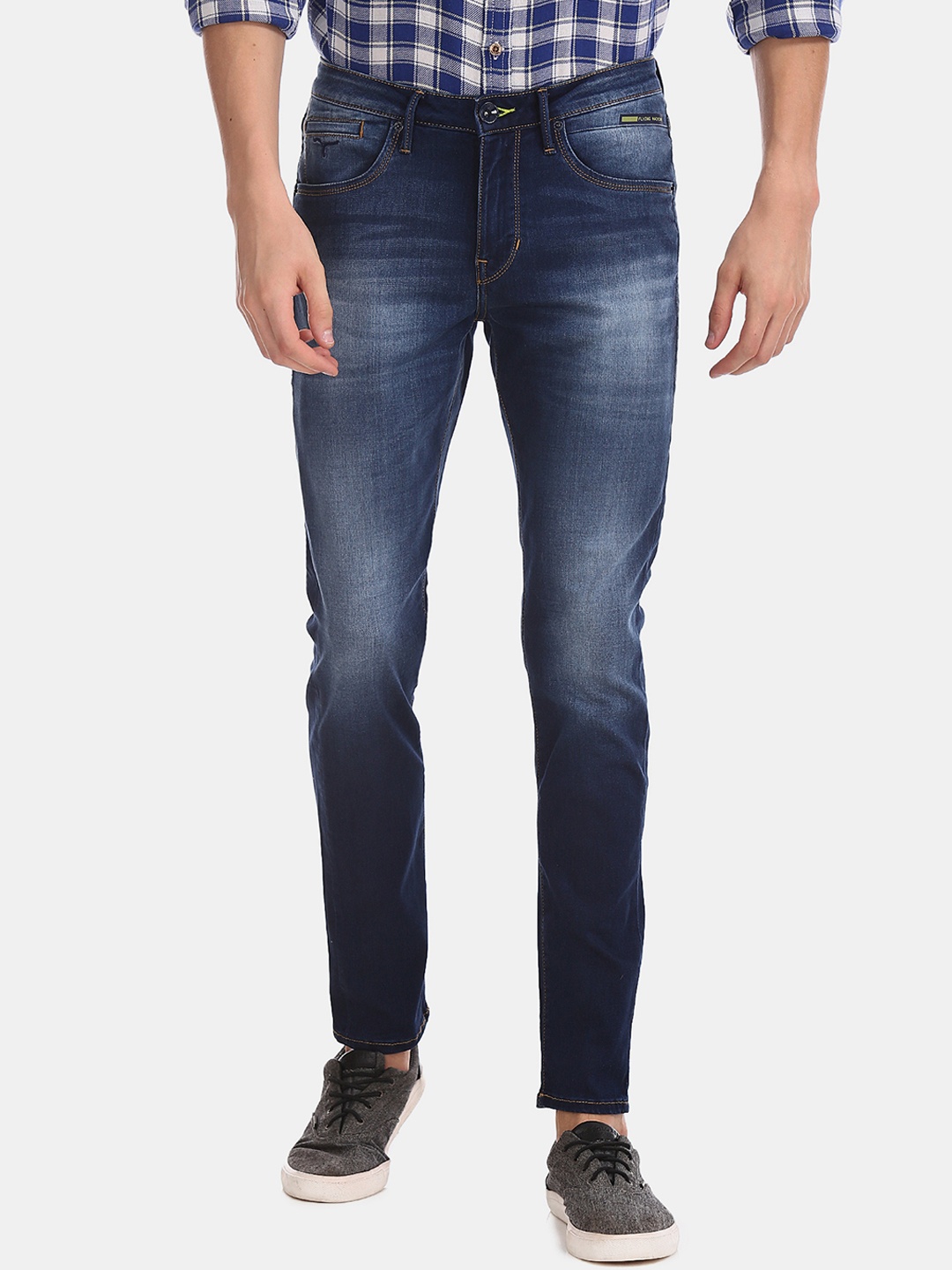 

Flying Machine Men Blue Skinny Fit Low-Rise Clean Look Jeans