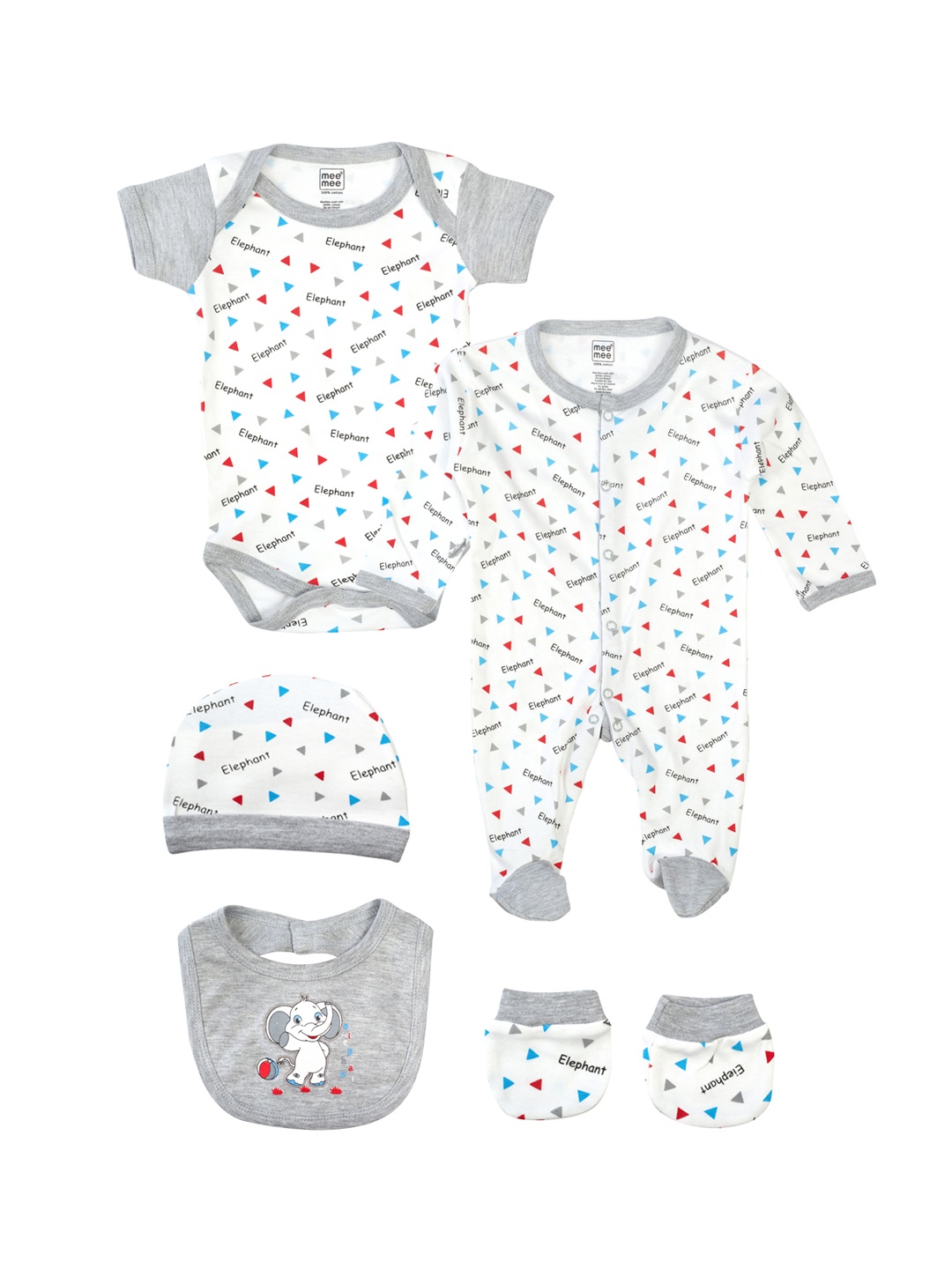 

MeeMee Infant White & Grey Gift Set