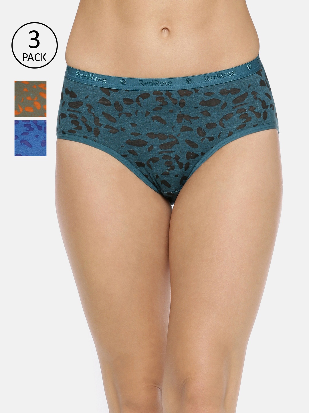 

Red Rose Women Pack of 3 Assorted Hipster Briefs Sony-3XL
