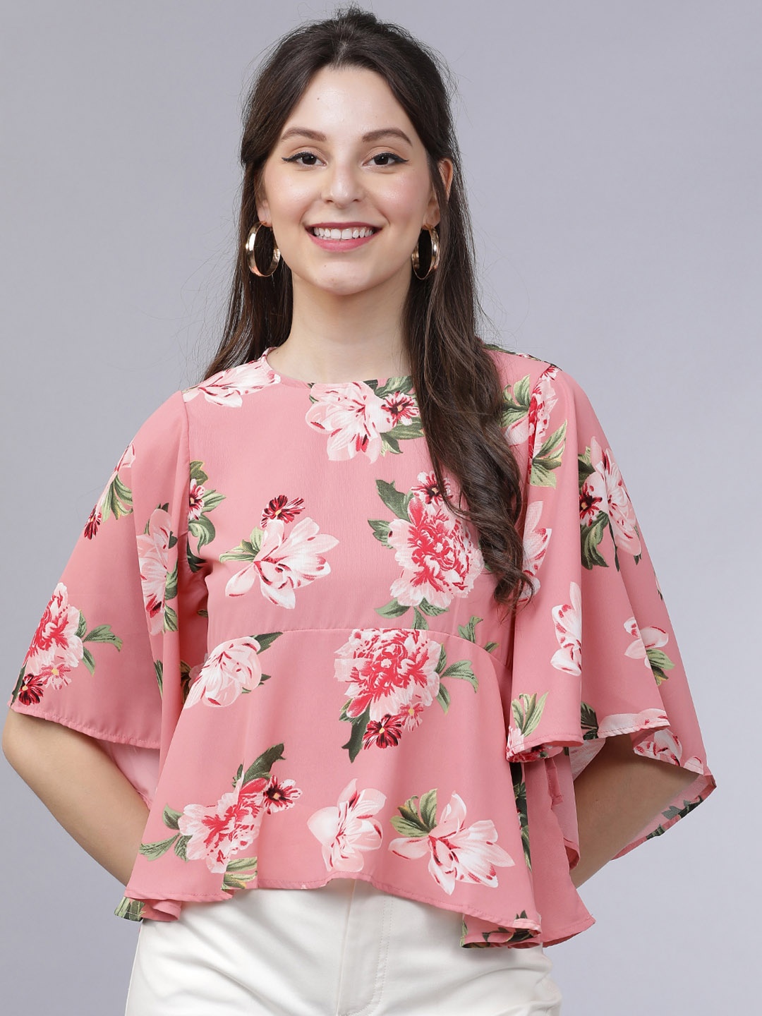 

Tokyo Talkies Women Pink Printed Top