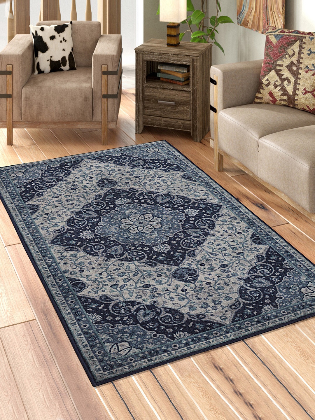 

RUGSMITH Navy Blue Premium Qualty CLASSICAL Pattern TABIZ Area Rug