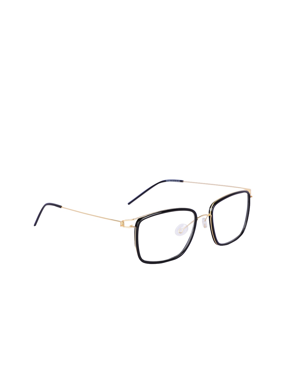 

MARC LOUIS Men Black & Gold-Toned Solid Full Rim Rectangle Frames MLSE6065 C01 52