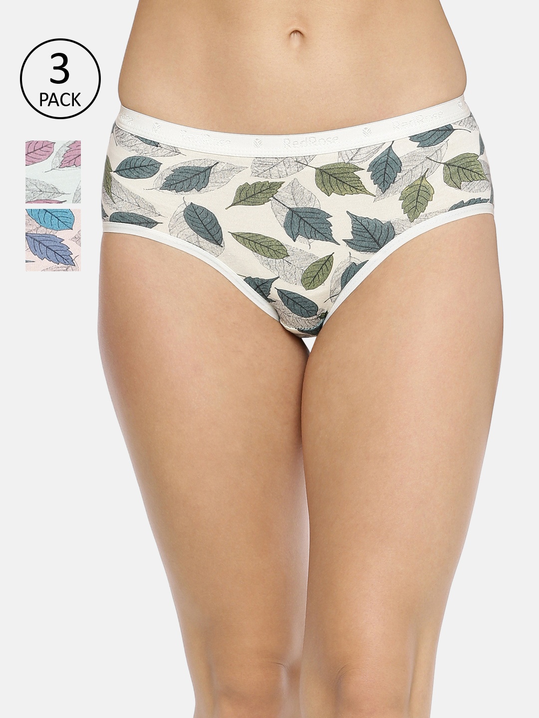 

Red Rose Women Pack of 3 Assorted Hipster Briefs Deepika-4XL