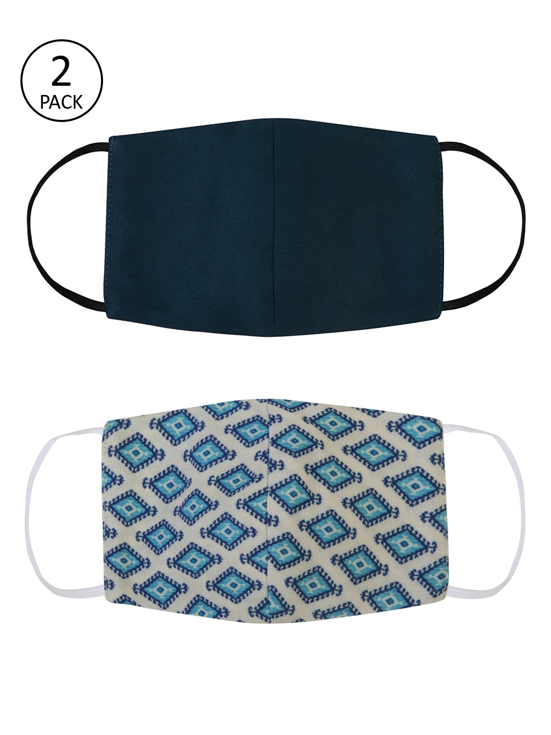 

FabAlley Unisex 2 Pcs 3 Ply Reusable Outdoor Masks, Green