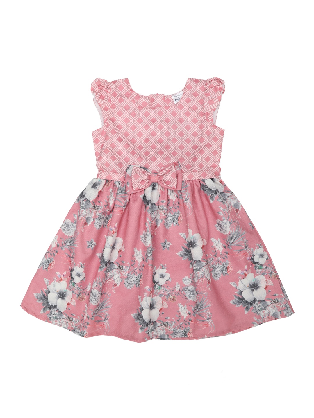 

Doodle Girls Pink Printed Fit and Flare Dress