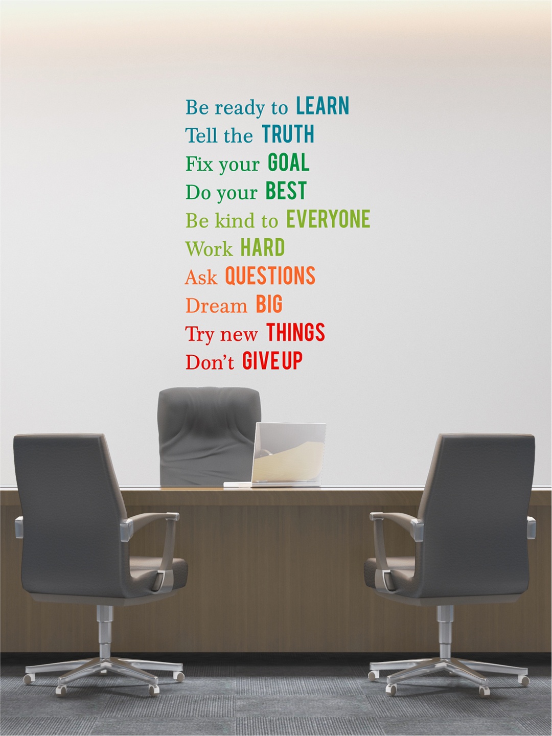 

rawpockets Multicoloured Motivational Quotes PVC Vinyl Wall Sticker, Multi