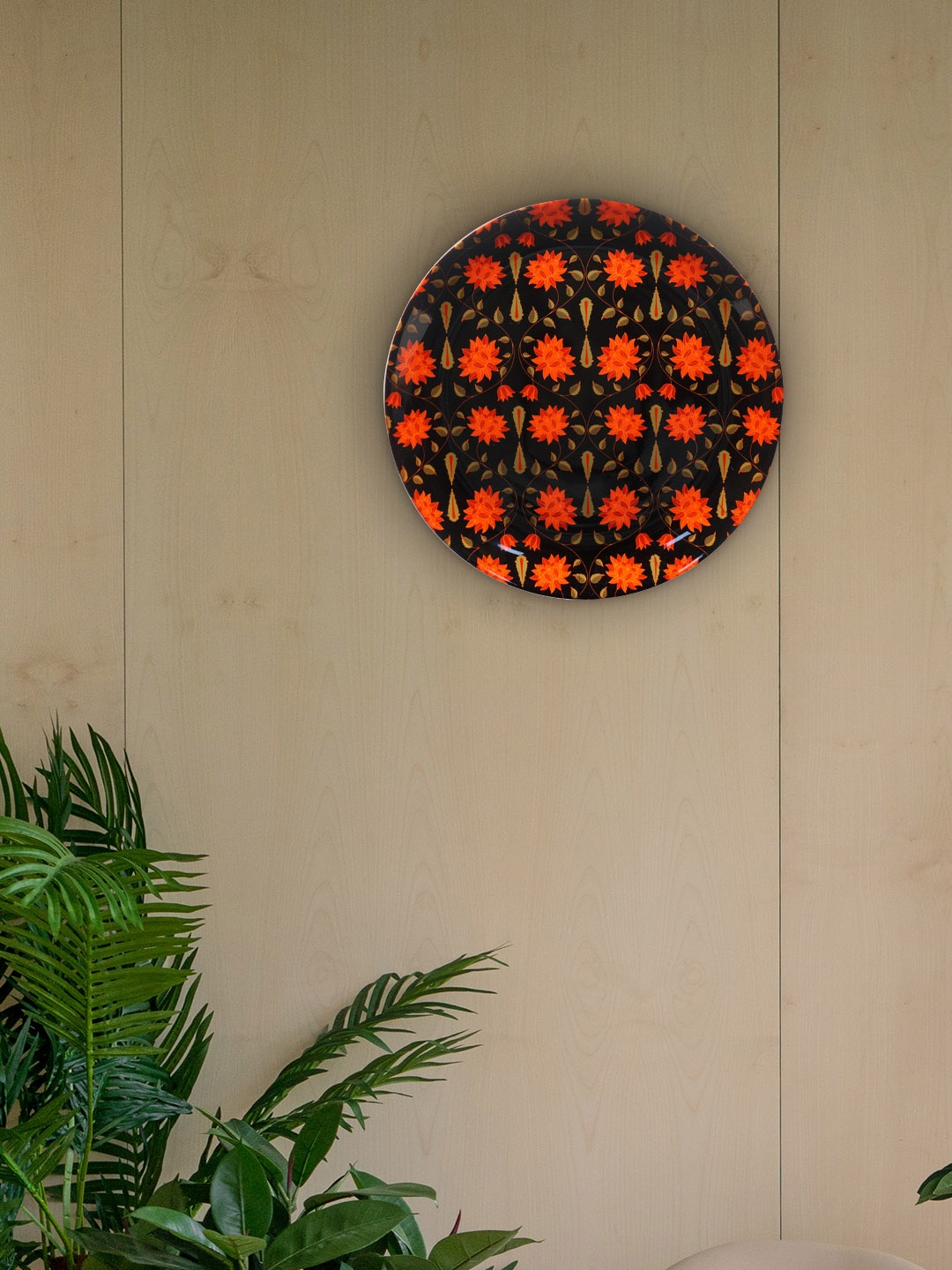 

KOLOROBIA Orange Babur Inspired Decorative Wall Plate