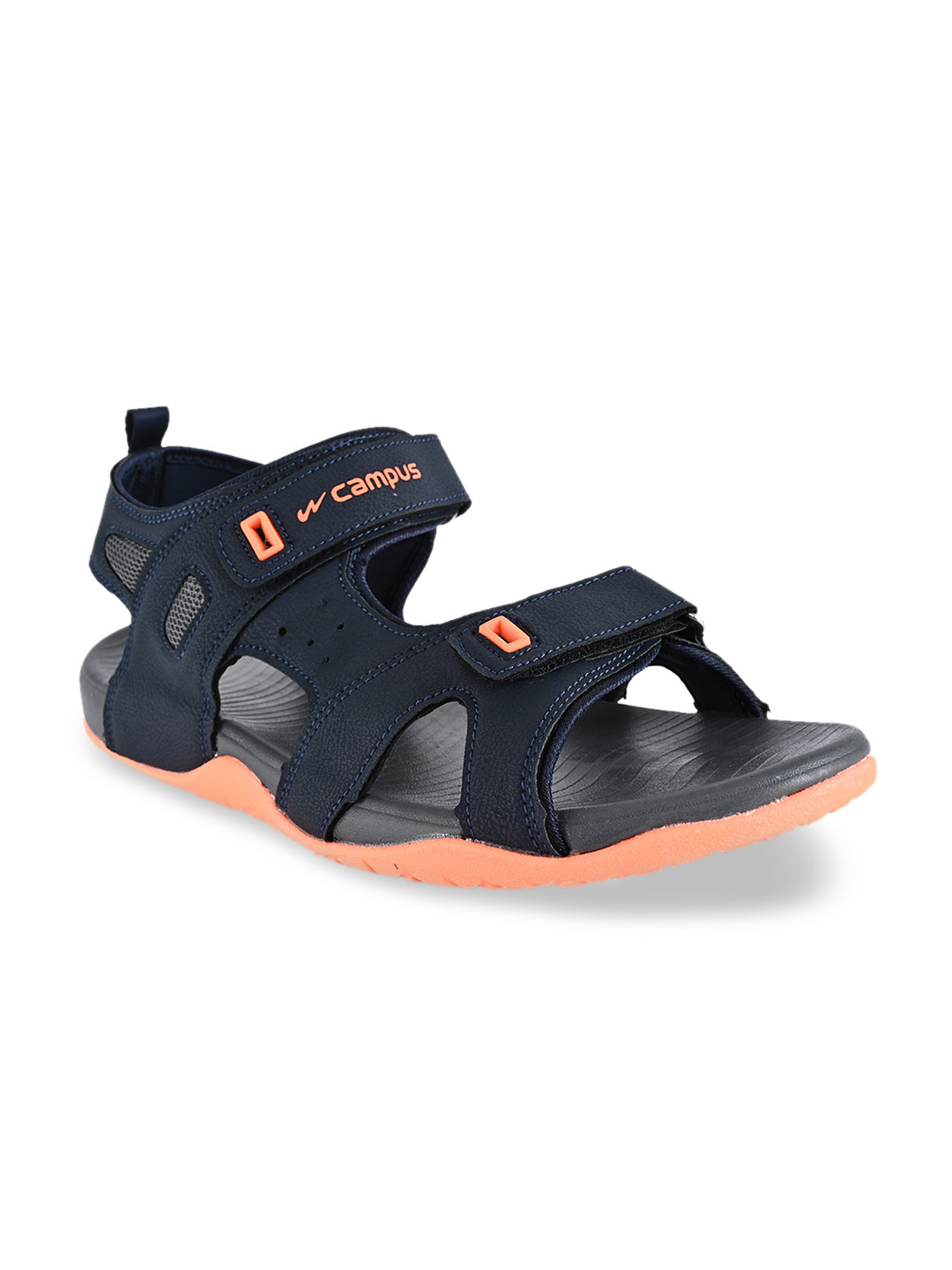 

Campus Men Navy Blue & Orange Solid Sports Sandals