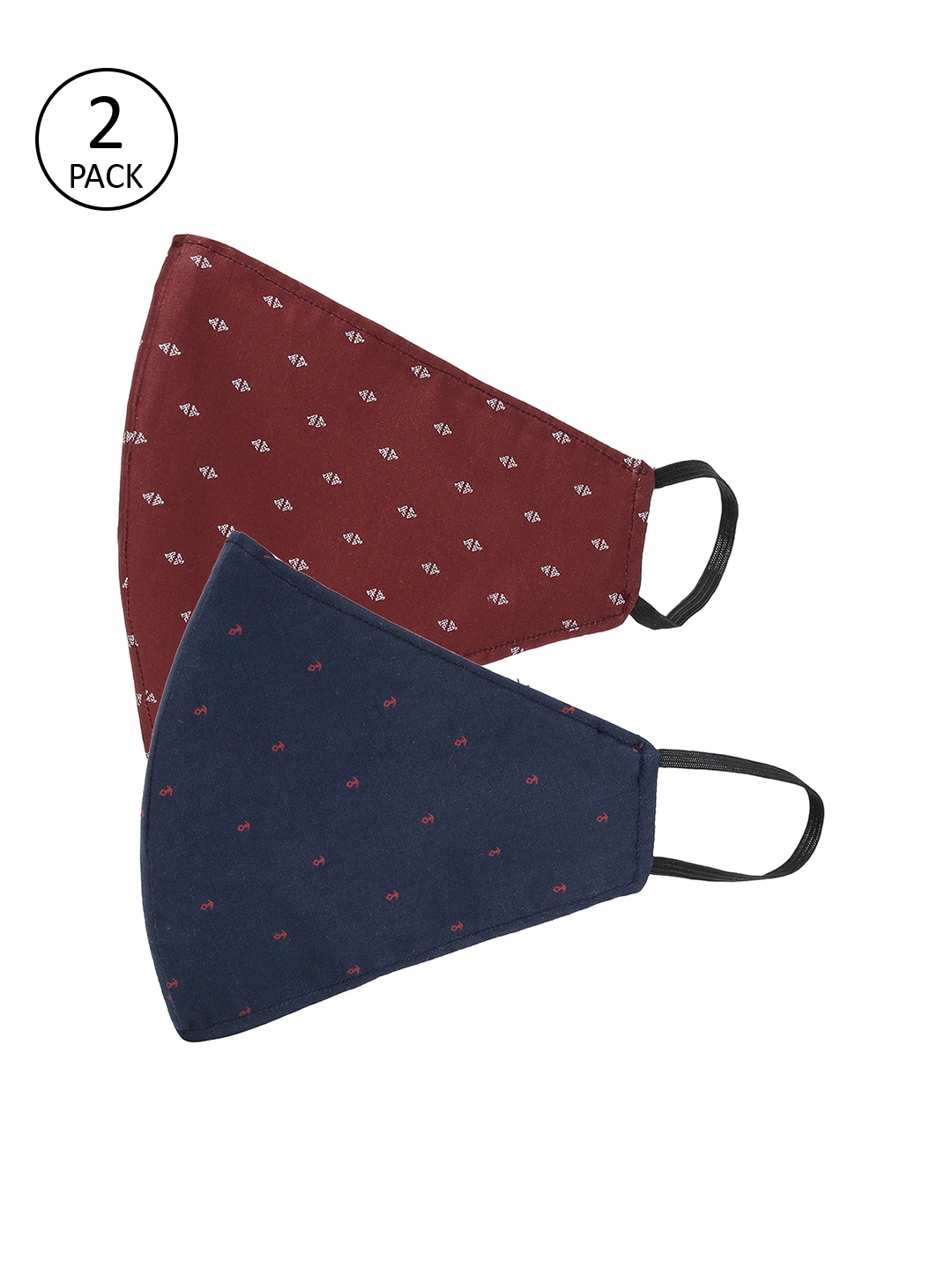 

AKSHARA Kids 2 Pcs Printed 2-Ply Reusable Cotton Masks, Maroon